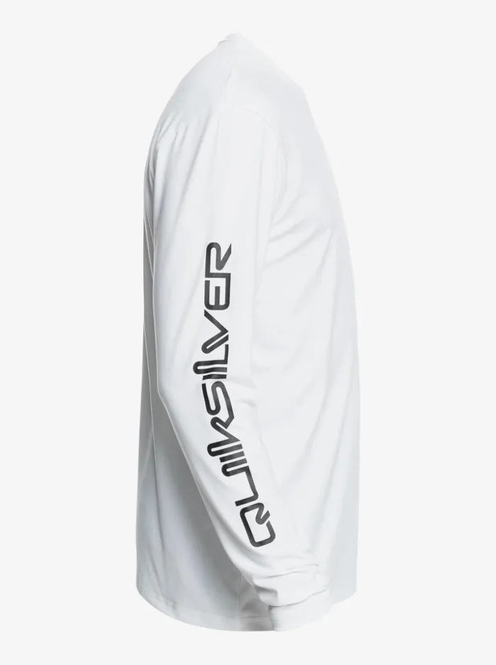 Men Quiksilver Rashguards Omni Session Long Sleeve Upf 50 Surf TShirt White