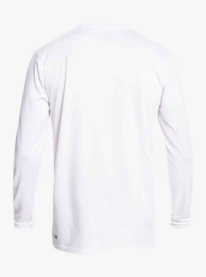 Men Quiksilver Rashguards Omni Session Long Sleeve Upf 50 Surf TShirt White