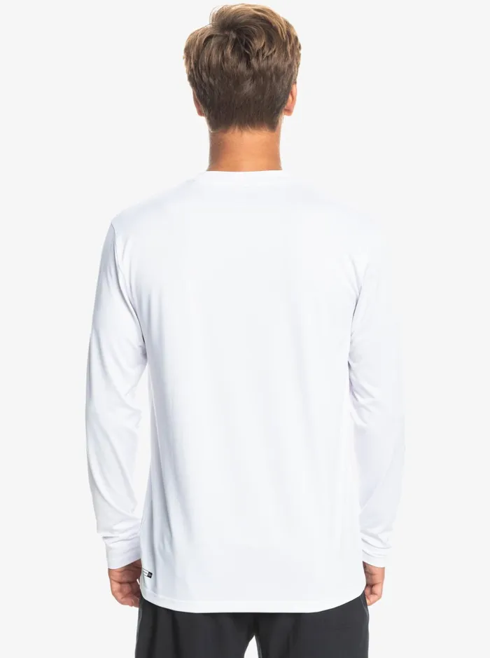 Men Quiksilver Rashguards Omni Session Long Sleeve Upf 50 Surf TShirt White