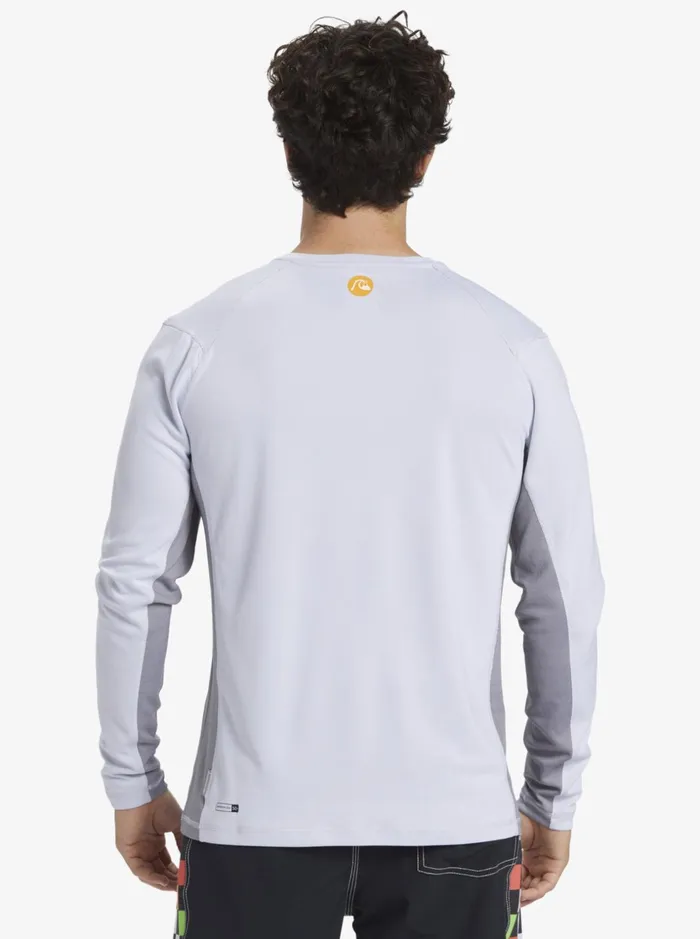 Men Quiksilver Rashguards Waterman Bamboo Check 2 UPF 50 Long Sleeve Surf Tee White Men Quiksilver Rashguards Waterman Bamboo Check 2 UPF 50 Long Sleeve Surf Tee White