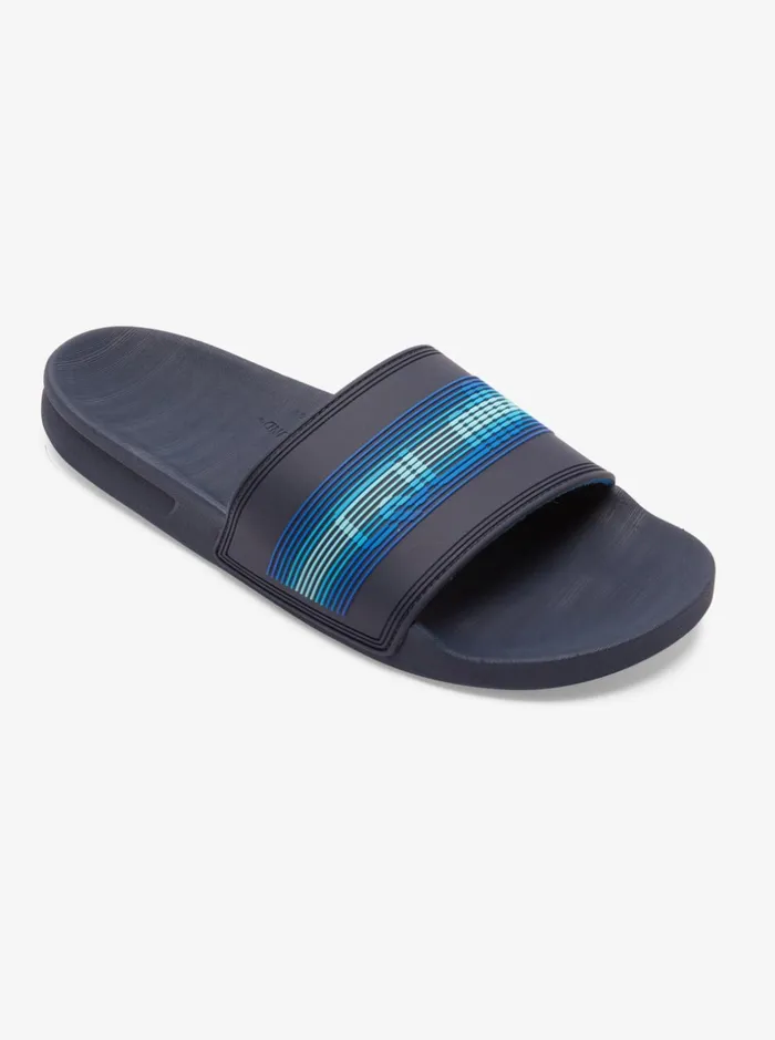 Men Quiksilver Sandals Rivi Wordmark Slide Slider Sandals Blue 5