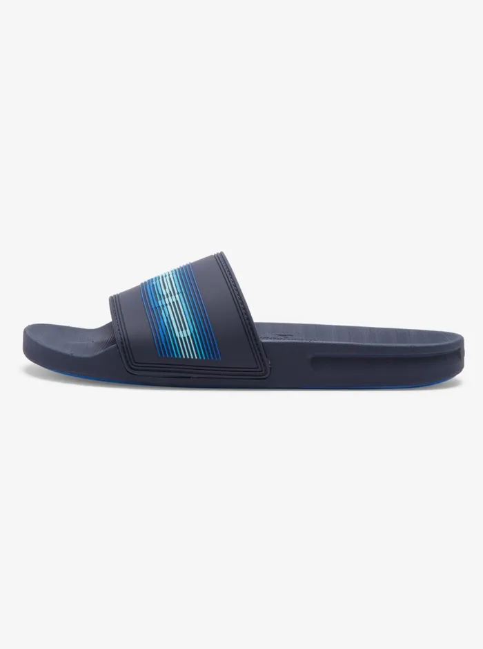 Men Quiksilver Sandals Rivi Wordmark Slide Slider Sandals Blue 5 Men Quiksilver Sandals Rivi Wordmark Slide Slider Sandals Blue 5