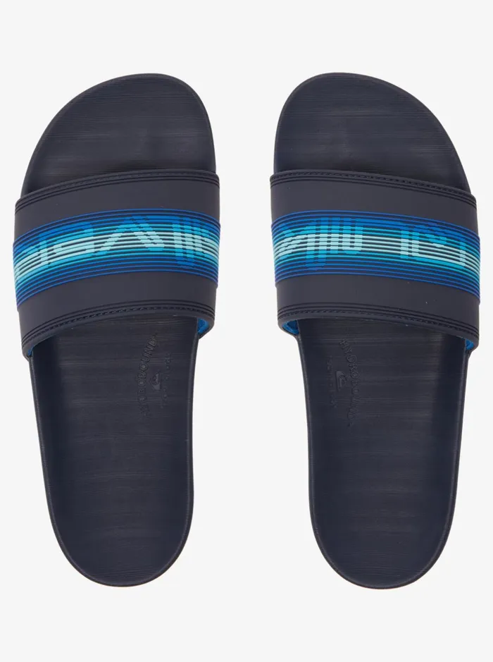 Men Quiksilver Sandals Rivi Wordmark Slide Slider Sandals Blue 5 Men Quiksilver Sandals Rivi Wordmark Slide Slider Sandals Blue 5