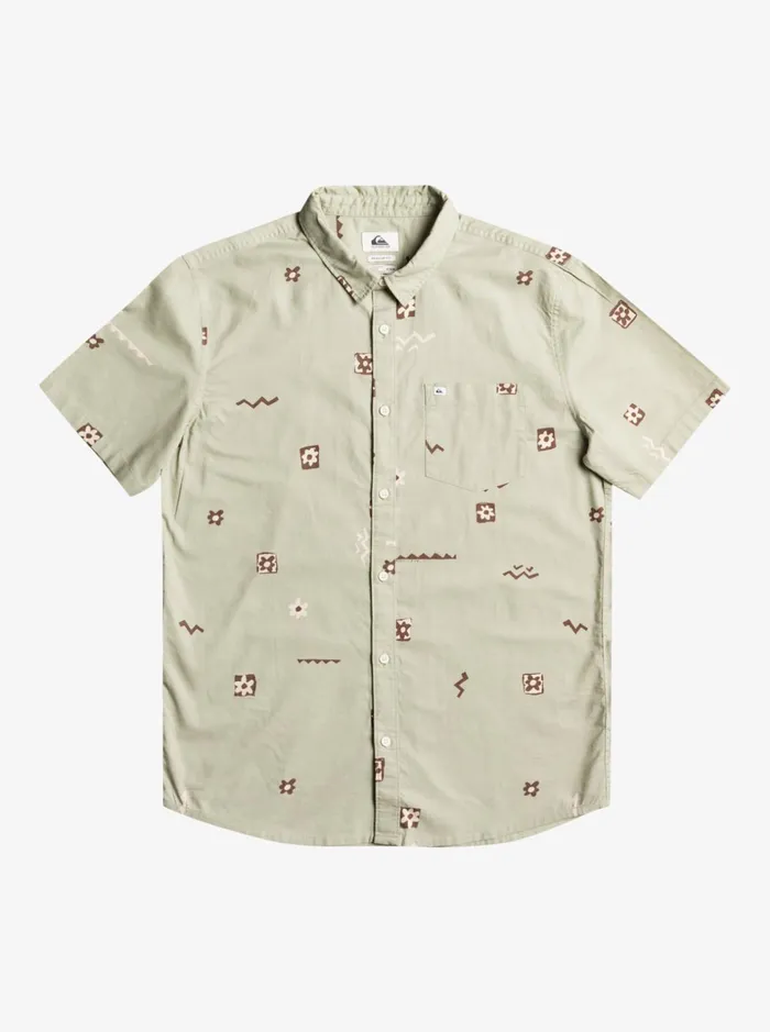 Men Quiksilver Shirts and Polos Mini Mark Short Sleeve Shirt Desert Sage Mini Mark