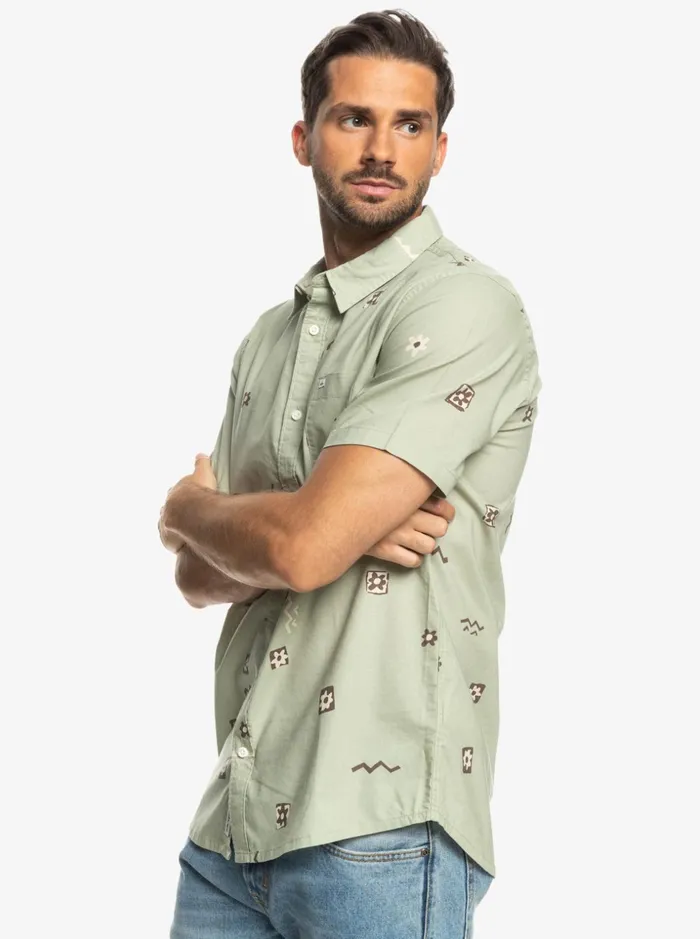 Men Quiksilver Shirts and Polos Mini Mark Short Sleeve Shirt Desert Sage Mini Mark Men Quiksilver Shirts and Polos Mini Mark Short Sleeve Shirt Desert Sage Mini Mark