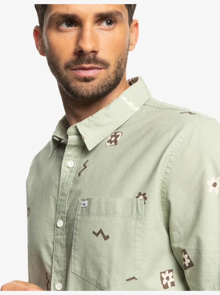 Men Quiksilver Shirts and Polos Mini Mark Short Sleeve Shirt Desert Sage Mini Mark Men Quiksilver Shirts and Polos Mini Mark Short Sleeve Shirt Desert Sage Mini Mark
