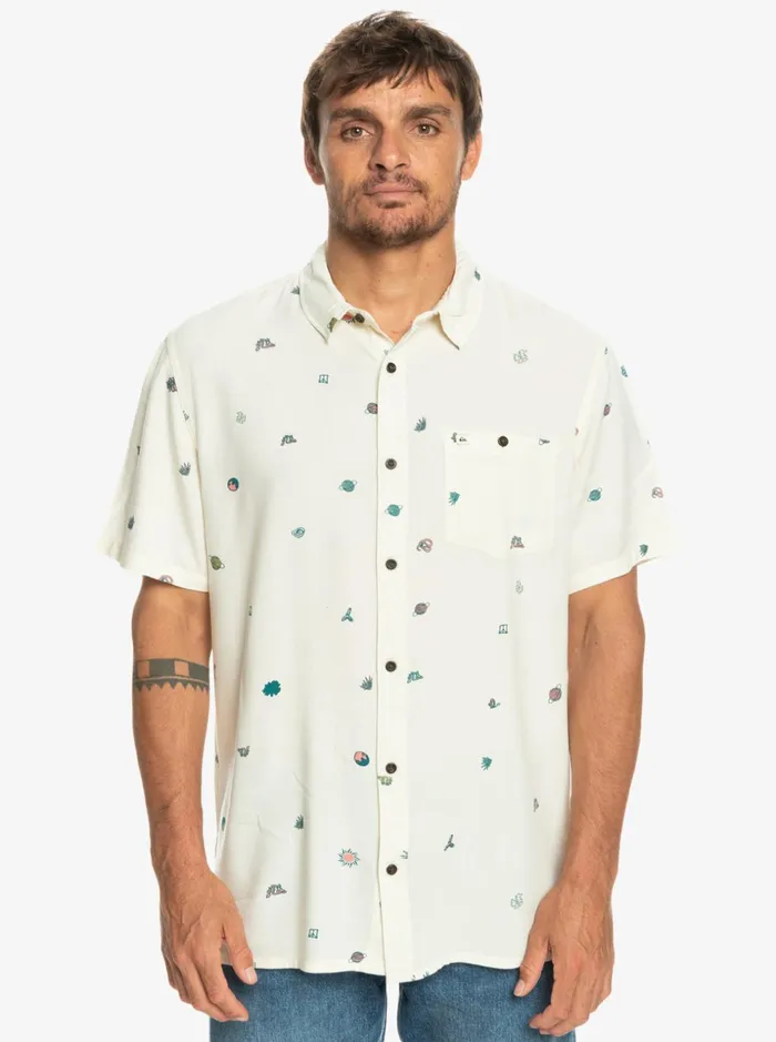 Men Quiksilver Shirts and Polos Minimark Short Sleeve Shirt Birch Minimark Men Quiksilver Shirts and Polos Minimark Short Sleeve Shirt Birch Minimark