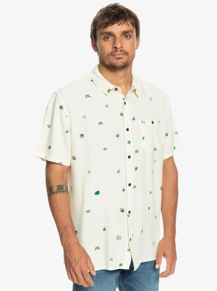 Men Quiksilver Shirts and Polos Minimark Short Sleeve Shirt Birch Minimark Men Quiksilver Shirts and Polos Minimark Short Sleeve Shirt Birch Minimark