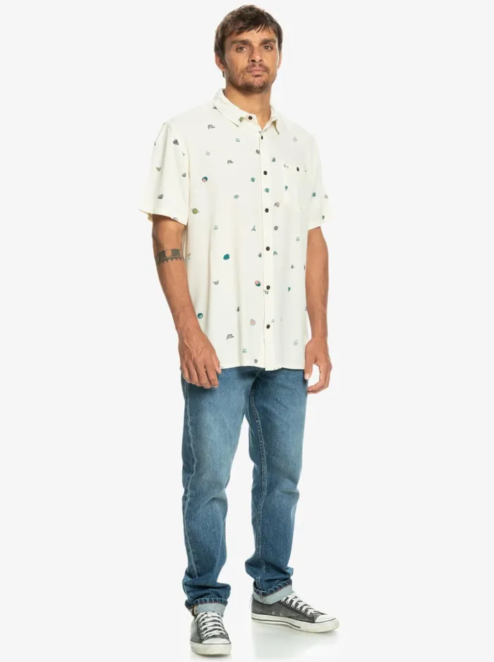 Men Quiksilver Shirts and Polos Minimark Short Sleeve Shirt Birch Minimark Men Quiksilver Shirts and Polos Minimark Short Sleeve Shirt Birch Minimark