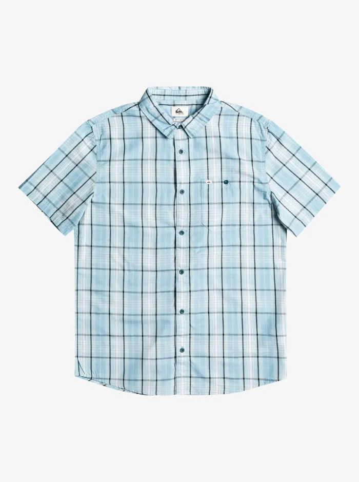 Men Quiksilver Shirts and Polos New Swinton Short Sleeve Shirt Sky Blue Swinton