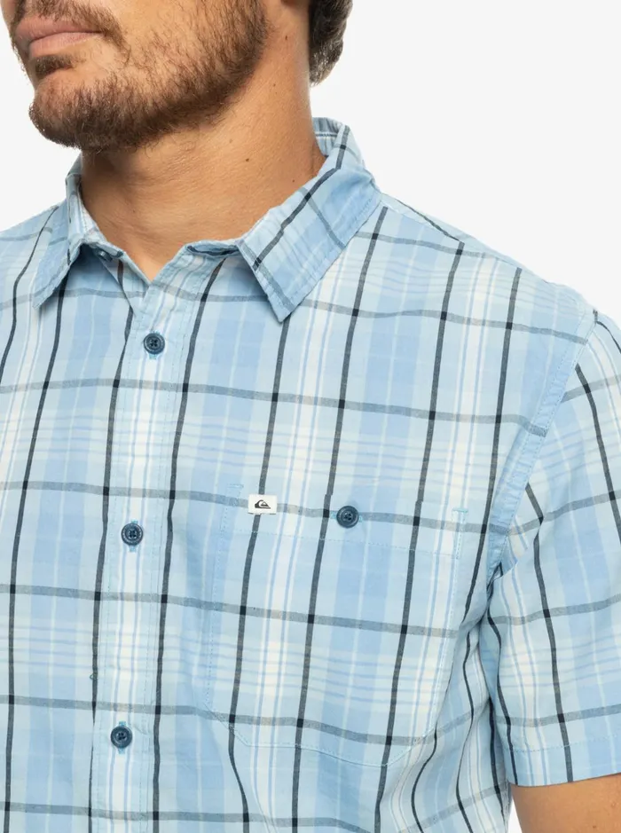 Men Quiksilver Shirts and Polos New Swinton Short Sleeve Shirt Sky Blue Swinton Men Quiksilver Shirts and Polos New Swinton Short Sleeve Shirt Sky Blue Swinton