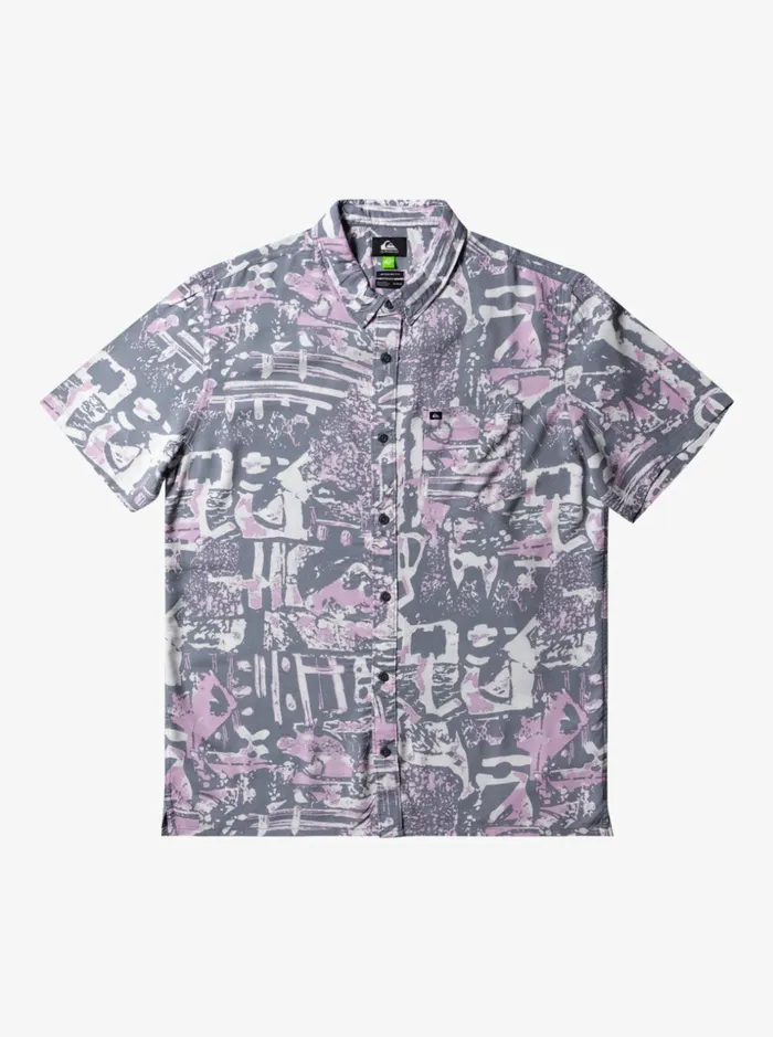Men Quiksilver Shirts and Polos Nu Vintage Short Sleeve Shirt Sleet Nu Vintage
