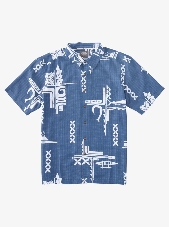 Men Quiksilver Shirts and Polos Waterman Big Catch Short Sleeve Shirt Ensign Blue Big Catch Men Quiksilver Shirts and Polos Waterman Big Catch Short Sleeve Shirt Ensign Blue Big Catch