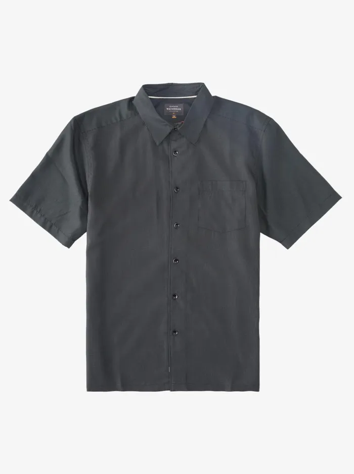 Men Quiksilver Shirts and Polos Waterman Kings Cliff Short Sleeve Shirt Black Kings Cliff Men Quiksilver Shirts and Polos Waterman Kings Cliff Short Sleeve Shirt Black Kings Cliff