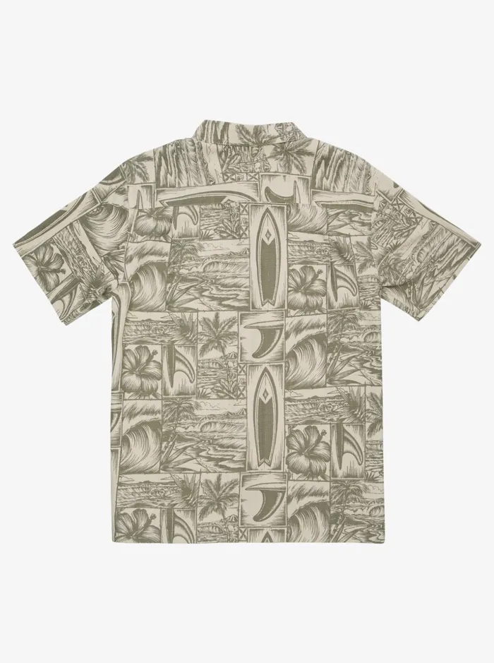 Men Quiksilver Shirts and Polos Waterman Old Timers Short Sleeve Shirt Tea Old Timers