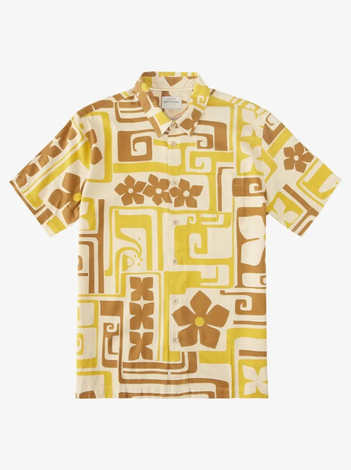 Men Quiksilver Shirts and Polos Waterman Retro Town Hawaiian Shirt Brown Rice Retro Town Men Quiksilver Shirts and Polos Waterman Retro Town Hawaiian Shirt Brown Rice Retro Town