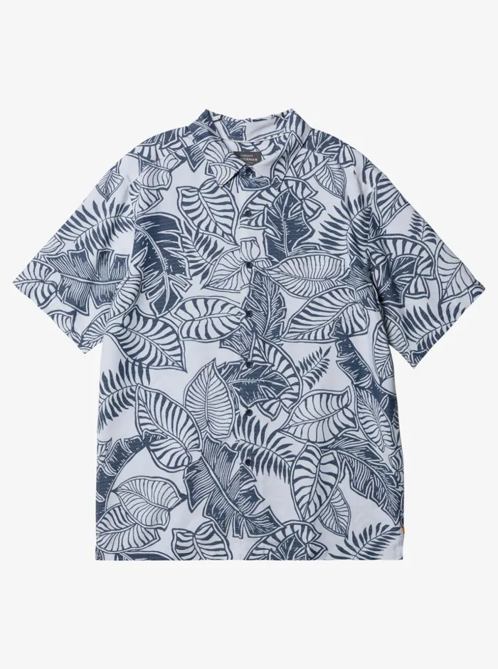 Men Quiksilver Shirts and Polos Waterman Siesta Short Sleeve Shirt Major Blue