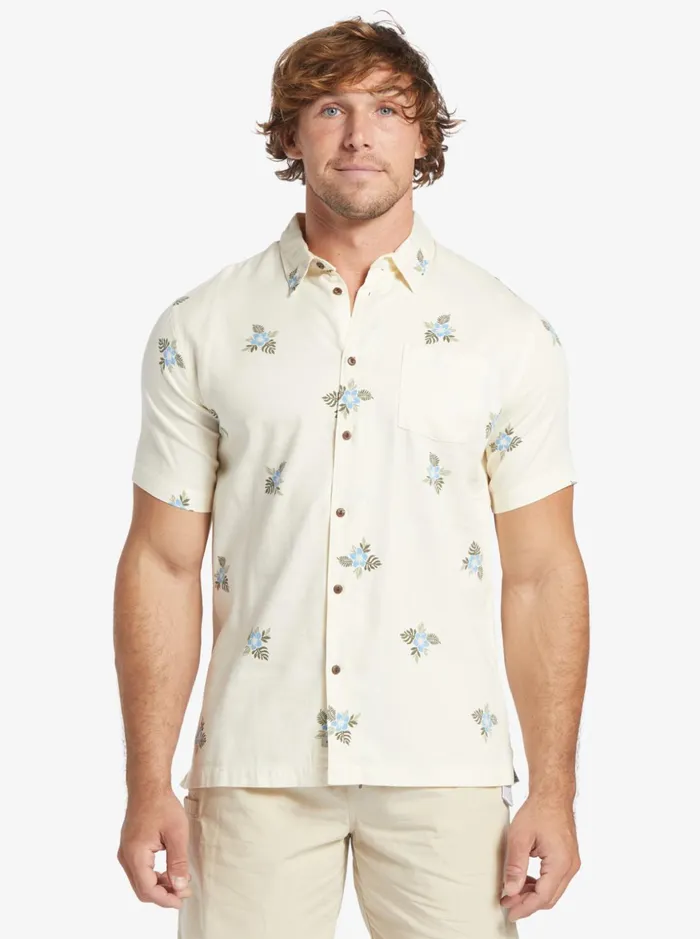Men Quiksilver Shirts and Polos Waterman Small Pedals Short Sleeve Shirt Antique White Small Pedals Men Quiksilver Shirts and Polos Waterman Small Pedals Short Sleeve Shirt Antique White Small Pedals