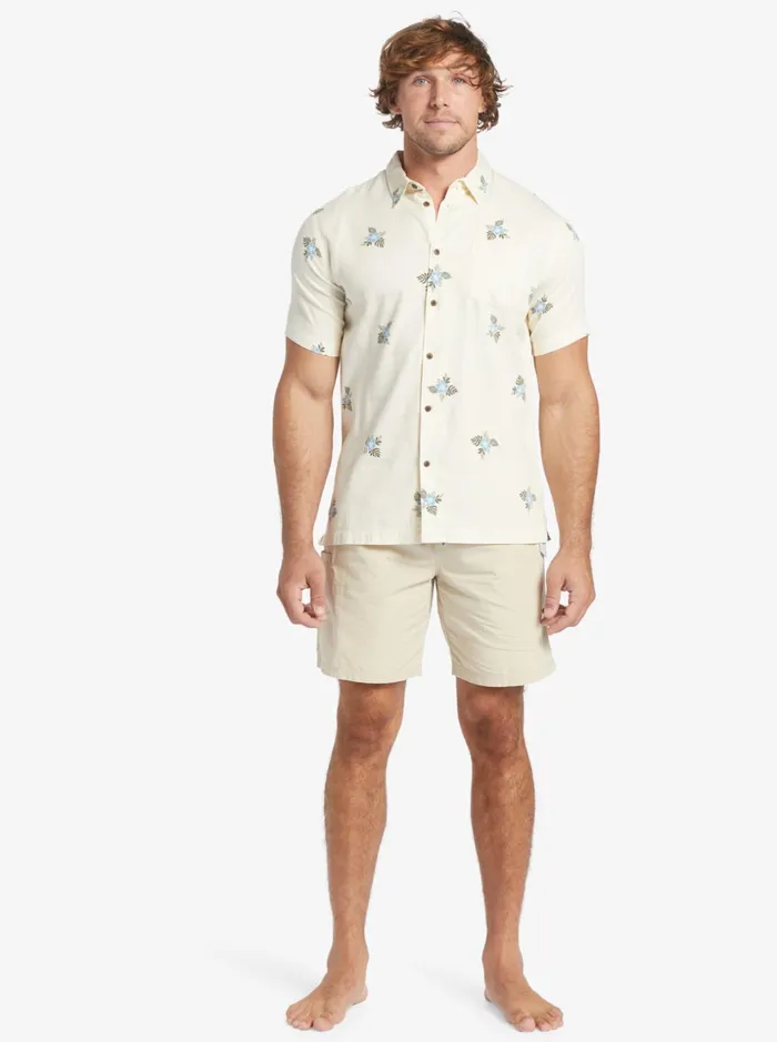 Men Quiksilver Shirts and Polos Waterman Small Pedals Short Sleeve Shirt Antique White Small Pedals Men Quiksilver Shirts and Polos Waterman Small Pedals Short Sleeve Shirt Antique White Small Pedals