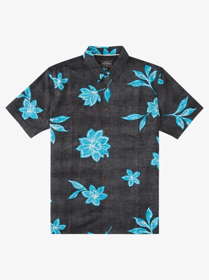 Men Quiksilver Shirts and Polos Waterman Visual Florist Short Sleeve Shirt Black Visual Florist Men Quiksilver Shirts and Polos Waterman Visual Florist Short Sleeve Shirt Black Visual Florist