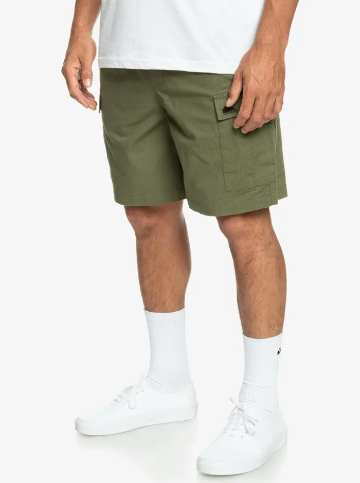 Men Quiksilver Shorts and Amphibians Cargo Taxer Elastic Waist 19034 Shorts Four Leaf Clover Men Quiksilver Shorts and Amphibians Cargo Taxer Elastic Waist 19034 Shorts Four Leaf Clover