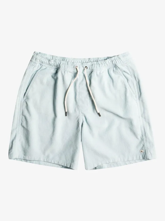Men Quiksilver Shorts and Amphibians Taxer Cord Shorts Blue Grey