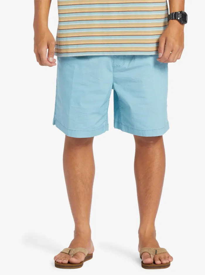Men Quiksilver Shorts and Amphibians Taxer Elastic Waist Shorts Cameo Blue Men Quiksilver Shorts and Amphibians Taxer Elastic Waist Shorts Cameo Blue