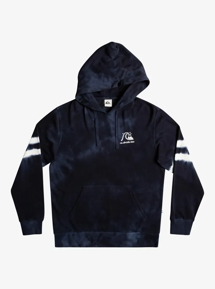Men Quiksilver Sweatshirts and Hoodies Engineered TieDye Hoodie Insignia Blu Engineered Stripe