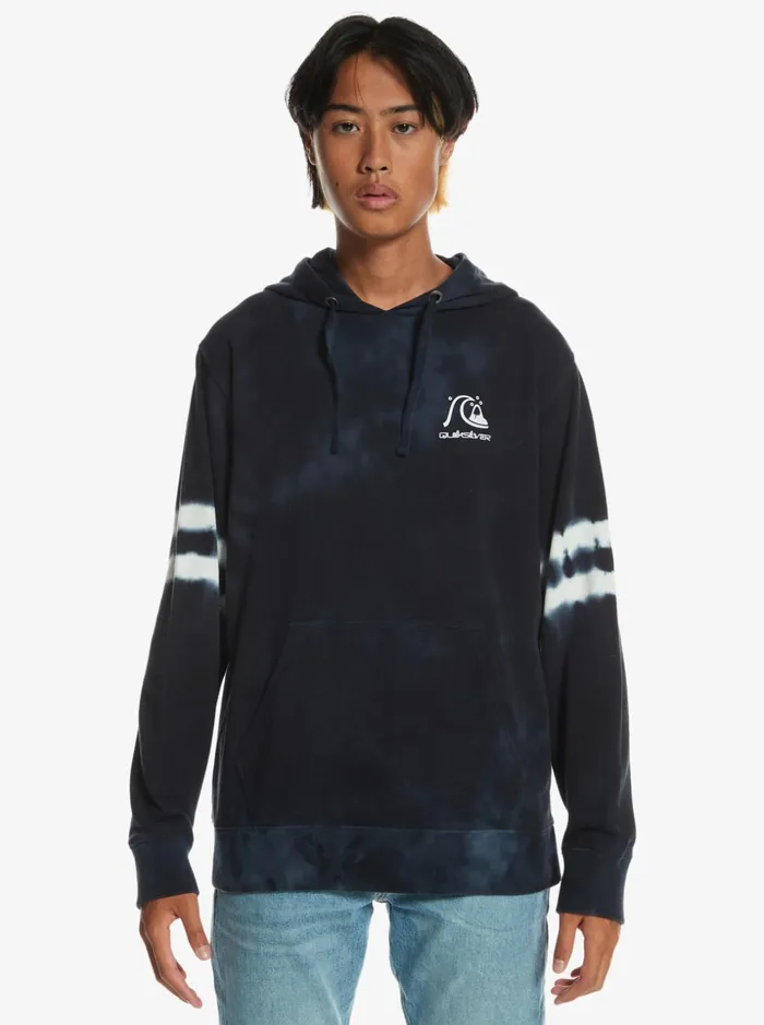 Men Quiksilver Sweatshirts and Hoodies Engineered TieDye Hoodie Insignia Blu Engineered Stripe Men Quiksilver Sweatshirts and Hoodies Engineered TieDye Hoodie Insignia Blu Engineered Stripe