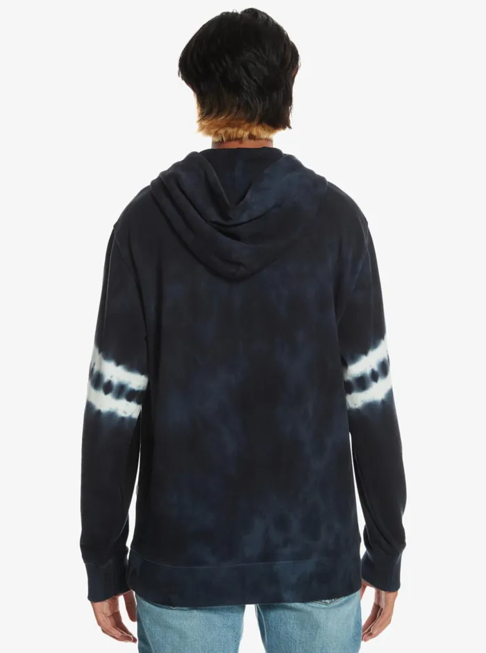 Men Quiksilver Sweatshirts and Hoodies Engineered TieDye Hoodie Insignia Blu Engineered Stripe Men Quiksilver Sweatshirts and Hoodies Engineered TieDye Hoodie Insignia Blu Engineered Stripe