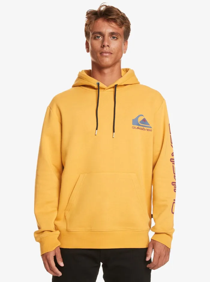 Men Quiksilver Sweatshirts and Hoodies Omni Logo Hoodie Mustard