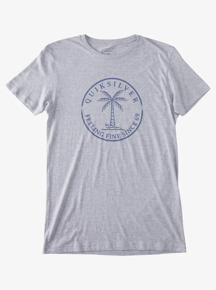 Men Quiksilver Tees Circle Palm TShirt Heather Grey