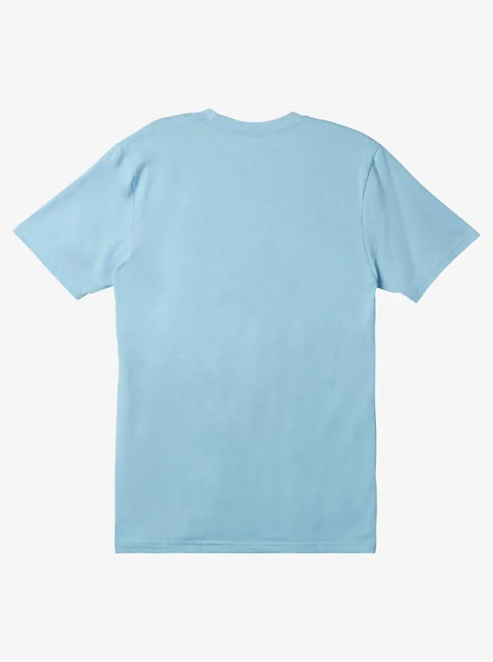 Men Quiksilver Tees Comp Logo Tshirt Sky Blue Men Quiksilver Tees Comp Logo Tshirt Sky Blue