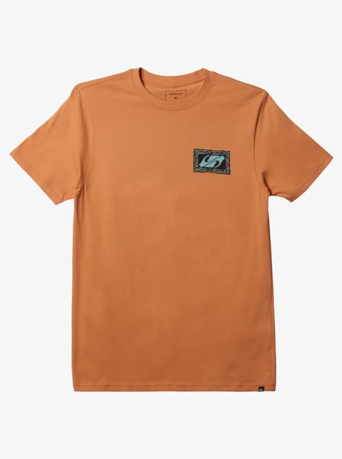 Men Quiksilver Tees Echoed Beat TShirt Copper Tan