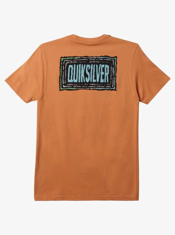 Men Quiksilver Tees Echoed Beat TShirt Copper Tan Men Quiksilver Tees Echoed Beat TShirt Copper Tan