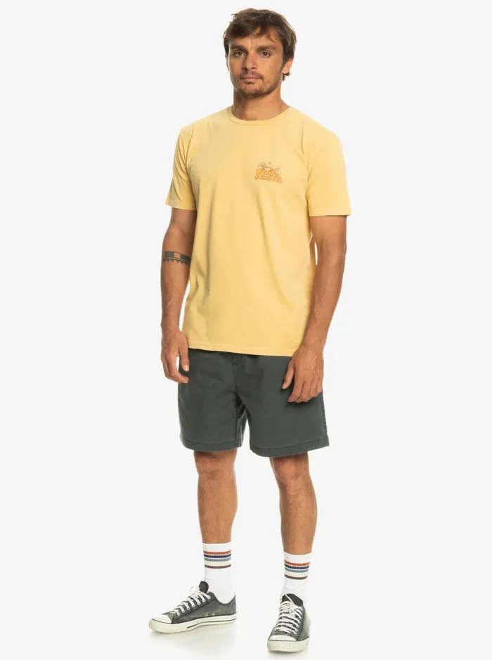 Men Quiksilver Tees Enjoy Not Destroy TShirt Wheat Men Quiksilver Tees Enjoy Not Destroy TShirt Wheat
