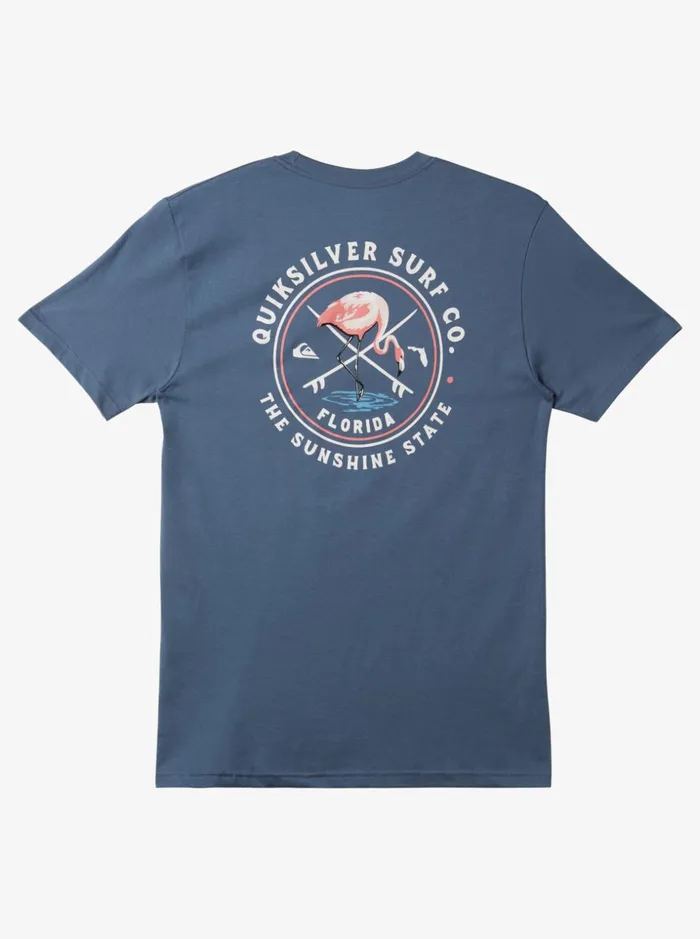 Men Quiksilver Tees Florida Flamingo Sunshine TShirt Bering Sea Men Quiksilver Tees Florida Flamingo Sunshine TShirt Bering Sea