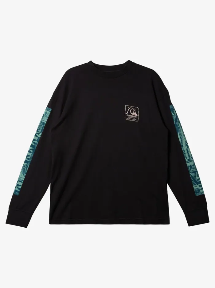 Men Quiksilver Tees Gregg Kaplan Blank Canvas Long Sleeve TShirt Black