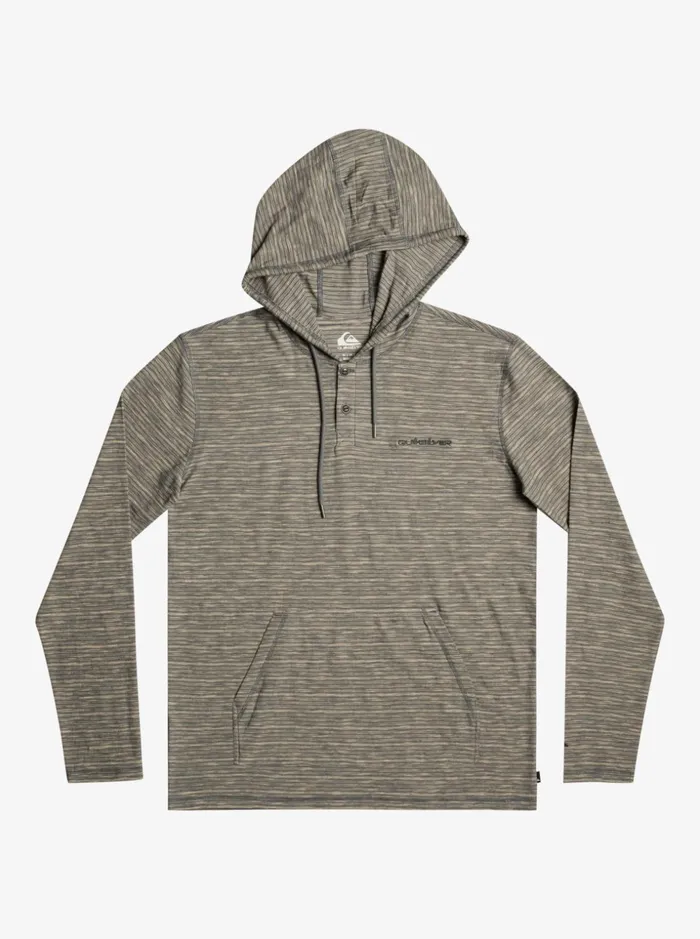 Men Quiksilver Tees Kentin Long Sleeves Hooded TShirt Dark Slate Kentin