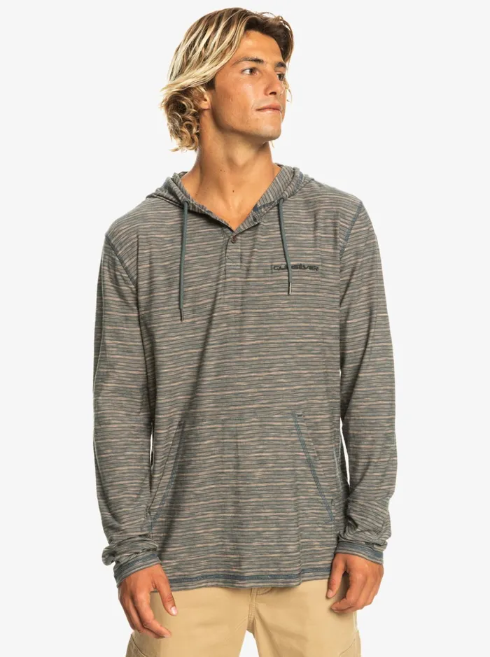 Men Quiksilver Tees Kentin Long Sleeves Hooded TShirt Dark Slate Kentin Men Quiksilver Tees Kentin Long Sleeves Hooded TShirt Dark Slate Kentin