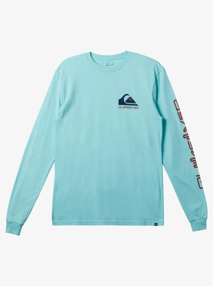 Men Quiksilver Tees Omni Logo Tshirt Angel Blue