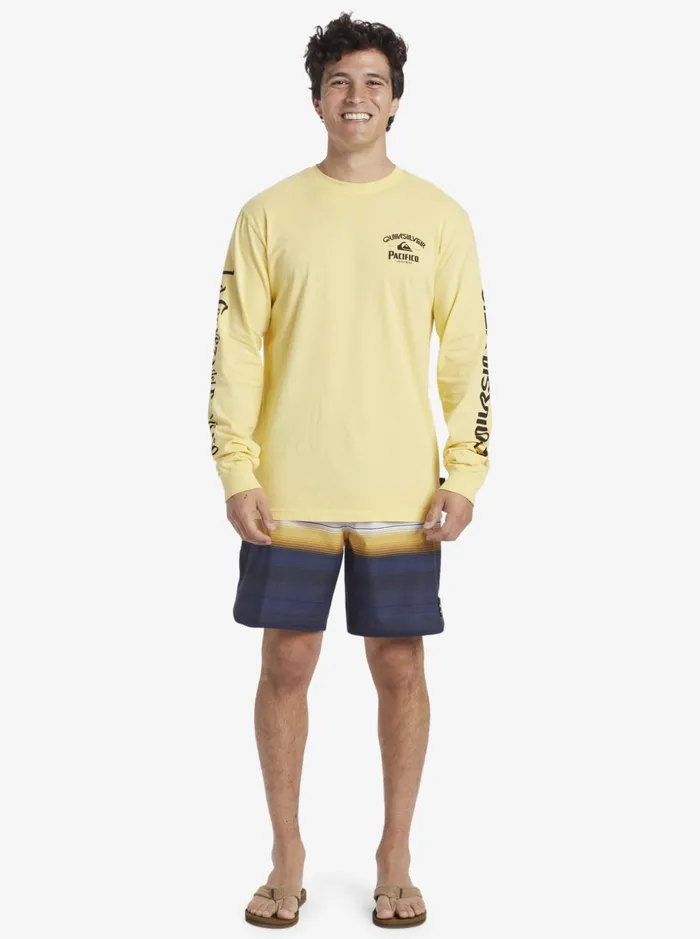 Men Quiksilver Tees Quiksilver X Pacifico Straight Shooter Long Sleeve TShirt Gold