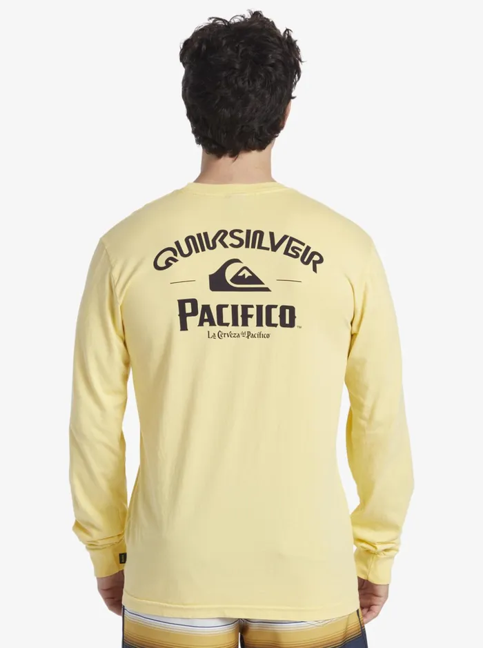 Men Quiksilver Tees Quiksilver X Pacifico Straight Shooter Long Sleeve TShirt Gold