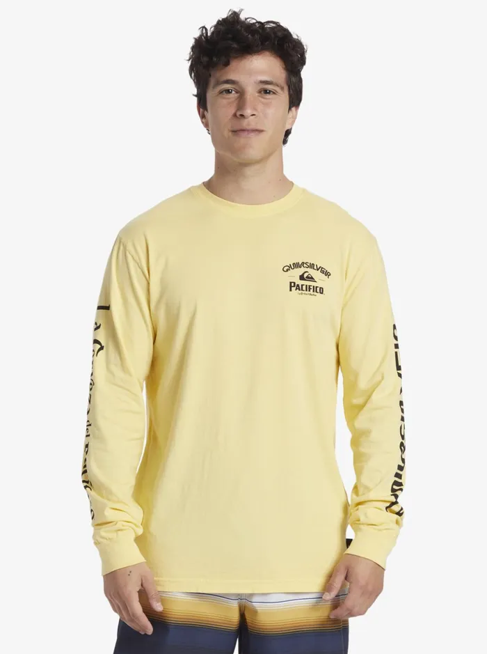 Men Quiksilver Tees Quiksilver X Pacifico Straight Shooter Long Sleeve TShirt Gold