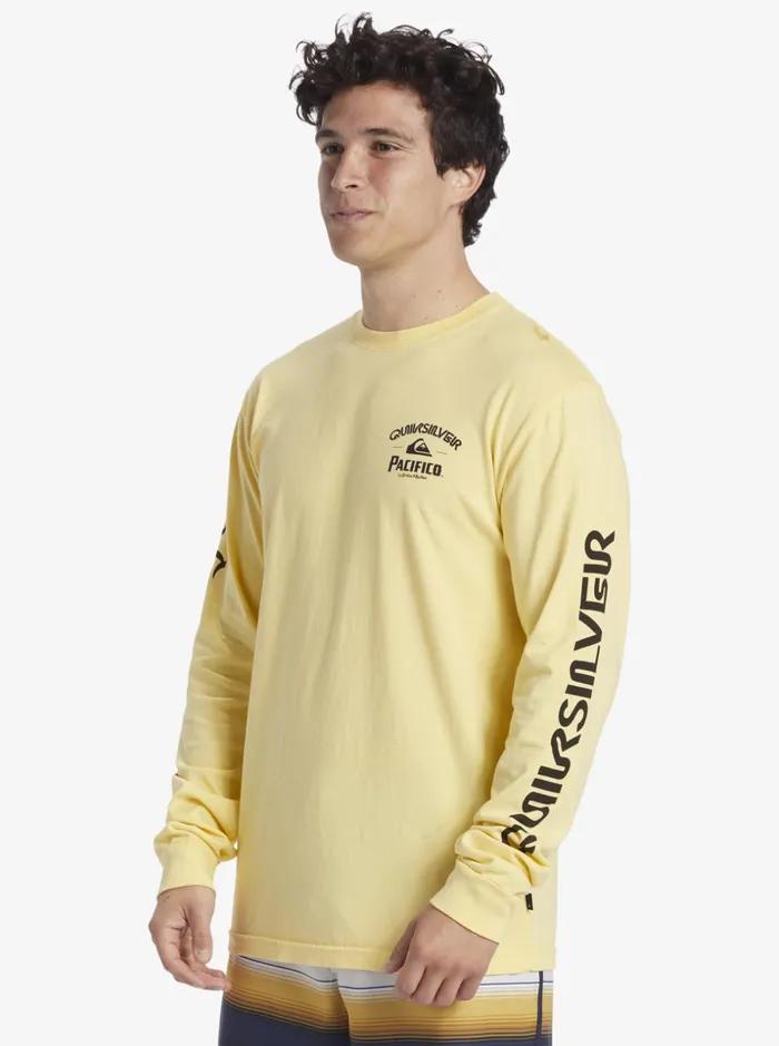 Men Quiksilver Tees Quiksilver X Pacifico Straight Shooter Long Sleeve TShirt Gold
