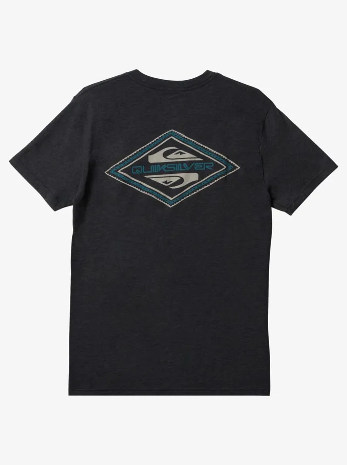 Men Quiksilver Tees Reverse Logo Mod Tshirt Charcoal Heather Men Quiksilver Tees Reverse Logo Mod Tshirt Charcoal Heather
