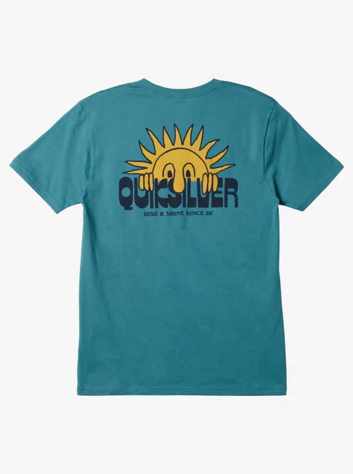 Men Quiksilver Tees Rise and Shine Tshirt Brittany Blue Men Quiksilver Tees Rise and Shine Tshirt Brittany Blue