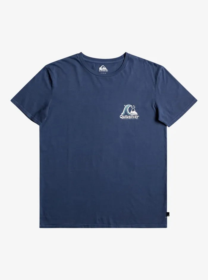 Men Quiksilver Tees Rolling Circle TShirt Insignia Blue