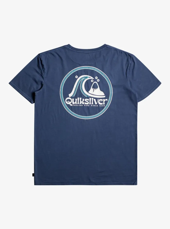 Men Quiksilver Tees Rolling Circle TShirt Insignia Blue Men Quiksilver Tees Rolling Circle TShirt Insignia Blue