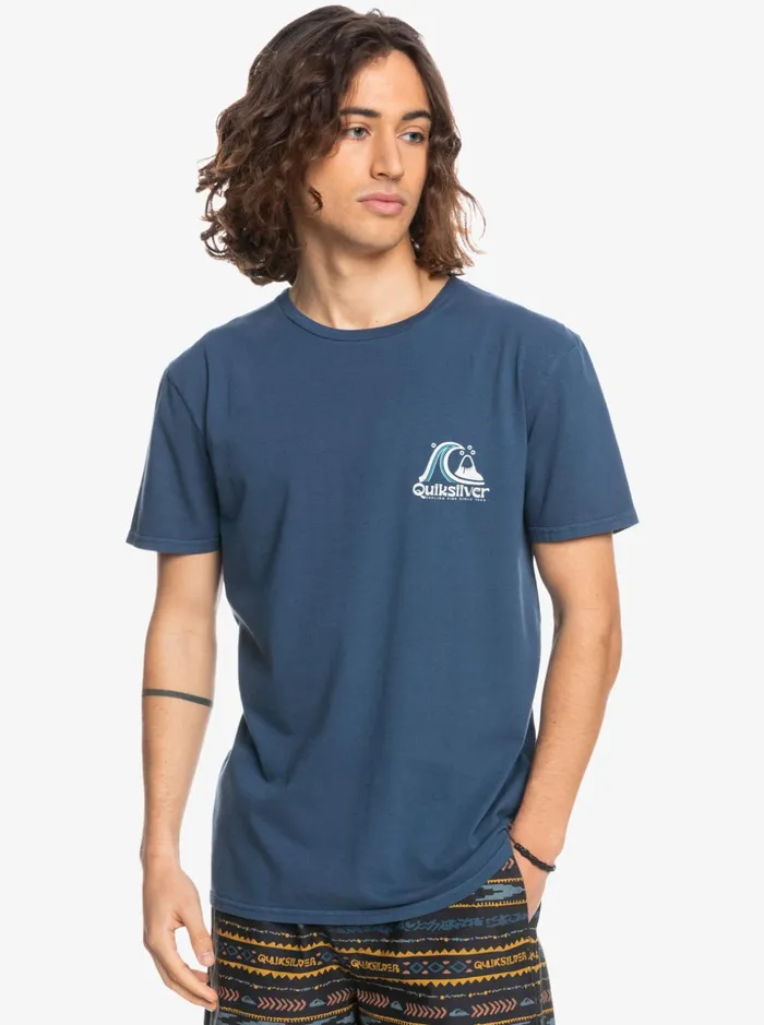 Men Quiksilver Tees Rolling Circle TShirt Insignia Blue Men Quiksilver Tees Rolling Circle TShirt Insignia Blue